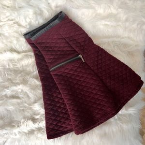 Mini Skirt Quilted Look with Faux Zipper Pockets